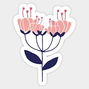 Sweet Pea Pink Flower Sticker